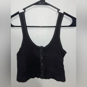 Black cropped tank top